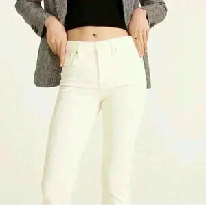 J Crew‎ ivory classic style soft corduroy straight leg 26” ankle length size 31